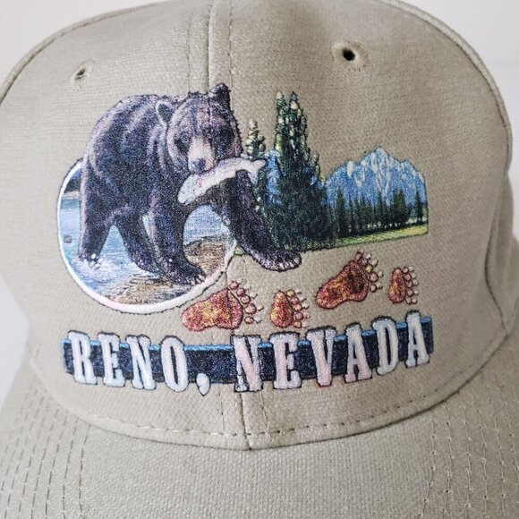 Vintage Otto Reno Nevada Bear Salmon Fish Adjustable Strap Back Trucker Dad Cap - Picture 2 of 11